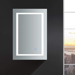 Fresca FMC022436-L Fresca Spazio 24" Wide x 36" Tall Bathroom Medicine Cabinet w/ LED Lighting & Defogger