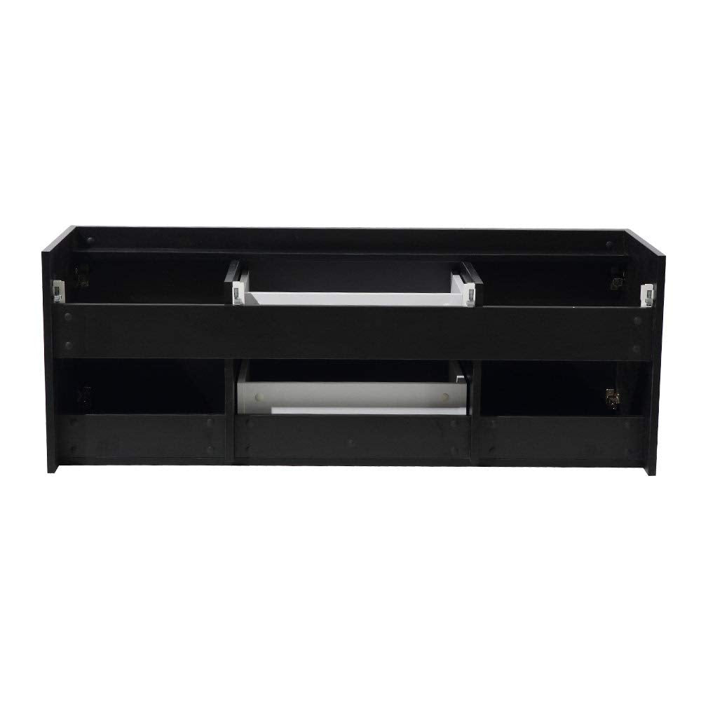 Fresca FCB8013BW Fresca Opulento 54" Black Modern Double Sink Bathroom Cabinet