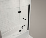 MAAX 138600-900-340-000 Axial Access 42 x 56 in. 6 mm Pivot Tub Screen for Alcove Installation with Clear glass in Matte Black