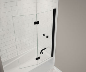 MAAX 138600-900-340-000 Axial Access 42 x 56 in. 6 mm Pivot Tub Screen for Alcove Installation with Clear glass in Matte Black