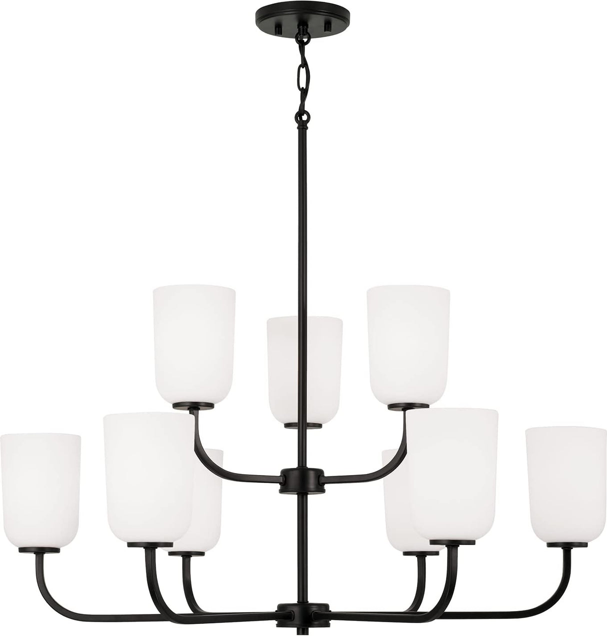 Capital Lighting 448891MB-542 Lawson 9 Light Chandelier Matte Black