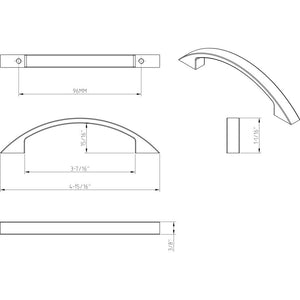 Elements 8004-MB 96 mm Center-to-Center Matte Black Arched Somerset Cabinet Pull