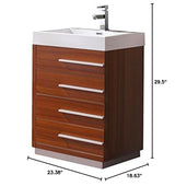 Fresca FCB8024TK Fresca Livello 24" Teak Modern Bathroom Cabinet