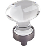 Jeffrey Alexander G110BNBDL 1-1/4" Overall Length Brushed Pewter Football Glass Harlow Cabinet Knob