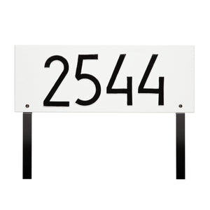 Whitehall 3904WH - Mid-Century Modern Rectangle Plaque, Standard Lawn 1-line