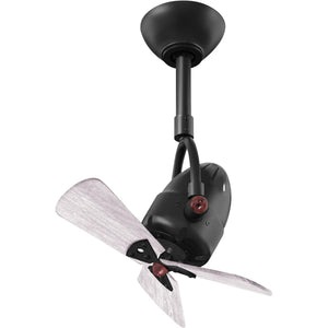 Matthews Fan DI-BK-WDBW Diane oscillating ceiling fan in Matte Black finish with solid barn wood blades.