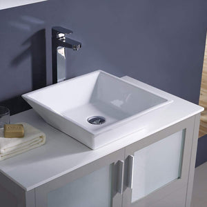 Fresca FCB6236ES-CWH-V Fresca Torino 36" Espresso Modern Bathroom Cabinet w/ Vessel Sink