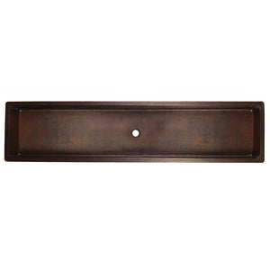 Premier Copper Products LREC60DB 60-Inch Rectangle Under Counter Hammered Copper Bathroom Sink