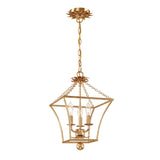 Broche 3 Light Antique Gold Mini Chandelier 514-GA