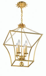 Broche 3 Light Antique Gold Mini Chandelier 514-GA