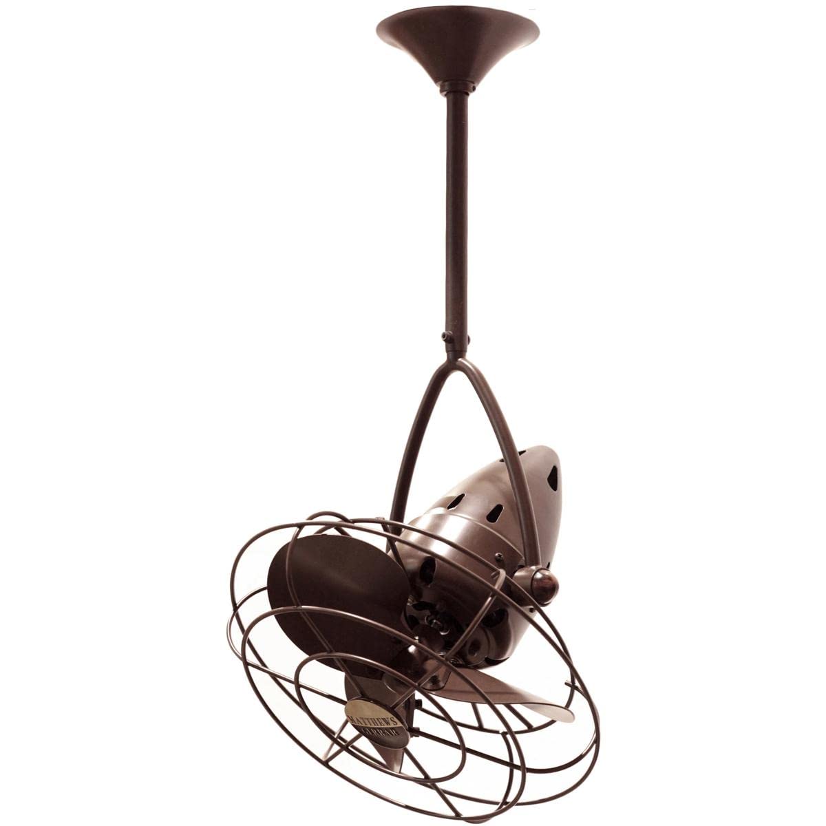 Matthews Fan JD-BZZT-MTL Jarold Direcional ceiling fan in Bronzette finish with metal blades.