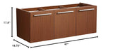 Fresca FCB8092TK Fresca Vista 48" Teak Wall Hung Modern Bathroom Cabinet