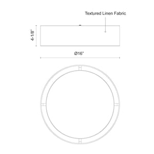 Kuzco FM7916-GY DALTON 16" FM Gray 120V ELV LED 3000K 90CRI 26W