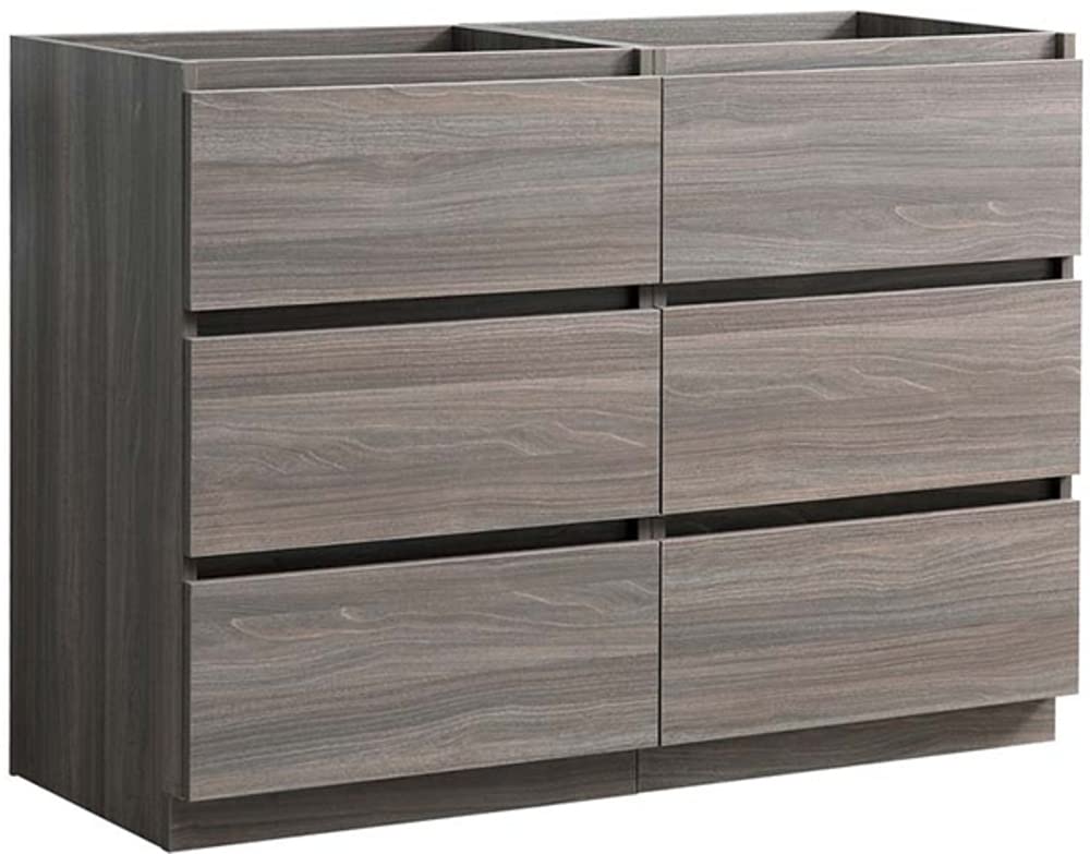 Fresca FCB93-2424MGO-D Fresca Lazzaro 48" Gray Wood Free Standing Double Sink Modern Bathroom Cabinet