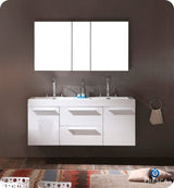 Fresca FCB8013WH Fresca Opulento 54" White Modern Double Sink Cabinet