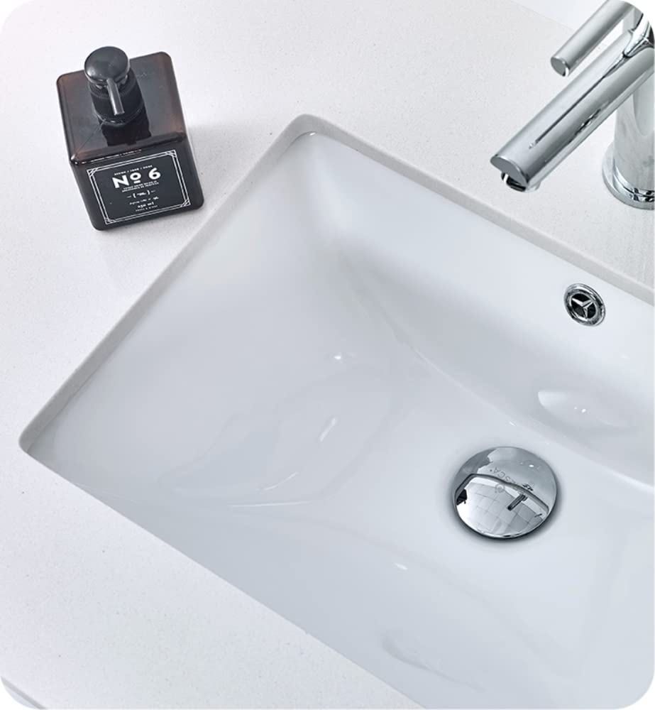 Fresca FVN6136WH-UNS-L Fresca Lucera 36" White Wall Hung Undermount Sink Modern Bathroom Vanity w/ Medicine Cabinet - Left Version