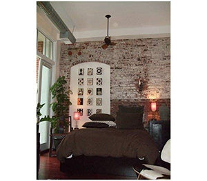 Matthews Fan DI-BN-WD Diane oscillating ceiling fan in Brushed Nickel finish with solid mahogany tone wood blades.