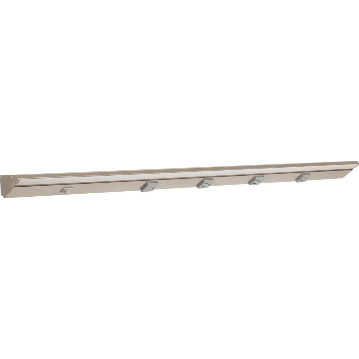 Task Lighting LP36QD12NDGSN50 36-1/2" 1200 Lumen Direct Voltage DV Lighted Power Strip, Satin Nickel Finish, Grey Receptacles, 5000K Daylight White