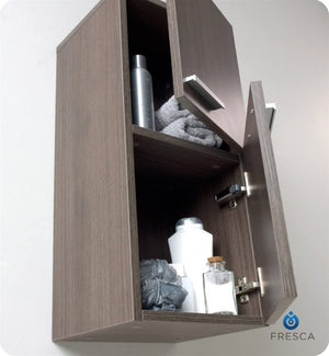 Fresca FST8091GO Fresca Gray Oak Bathroom Linen Side Cabinet w/ 2 Storage Areas