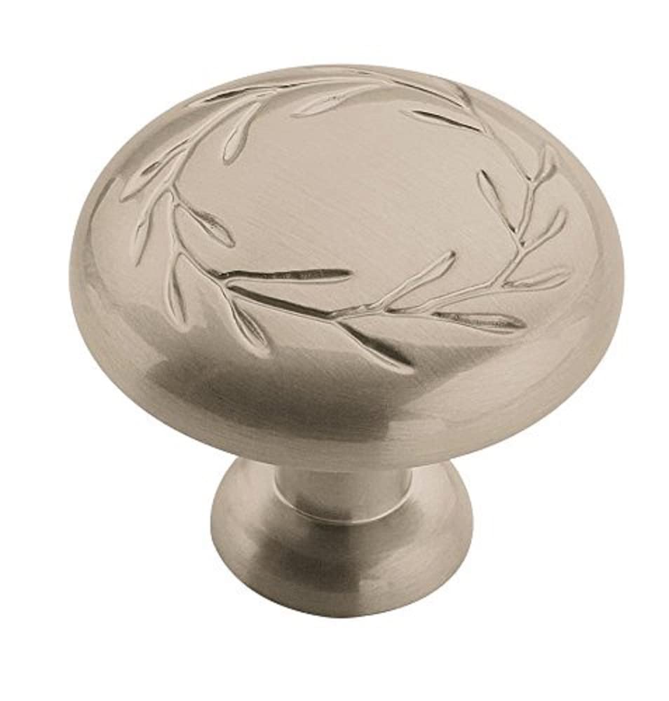 Amerock Cabinet Knob Satin Nickel 1-5/16 inch (33 mm) Diameter Nature'S Splendor 1 Pack Drawer Knob Cabinet Hardware