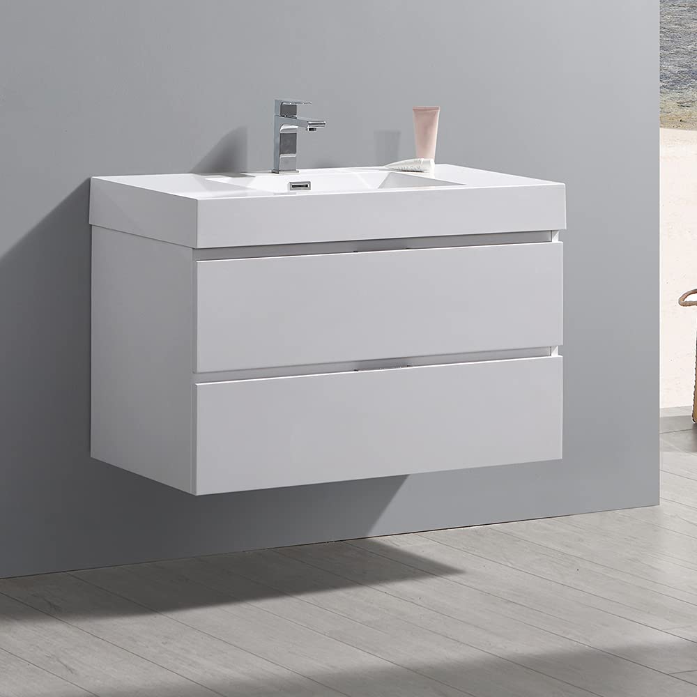 Fresca FCB8336GG-I Fresca Valencia 36" Dark Slate Gray Wall Hung Modern Bathroom Vanity