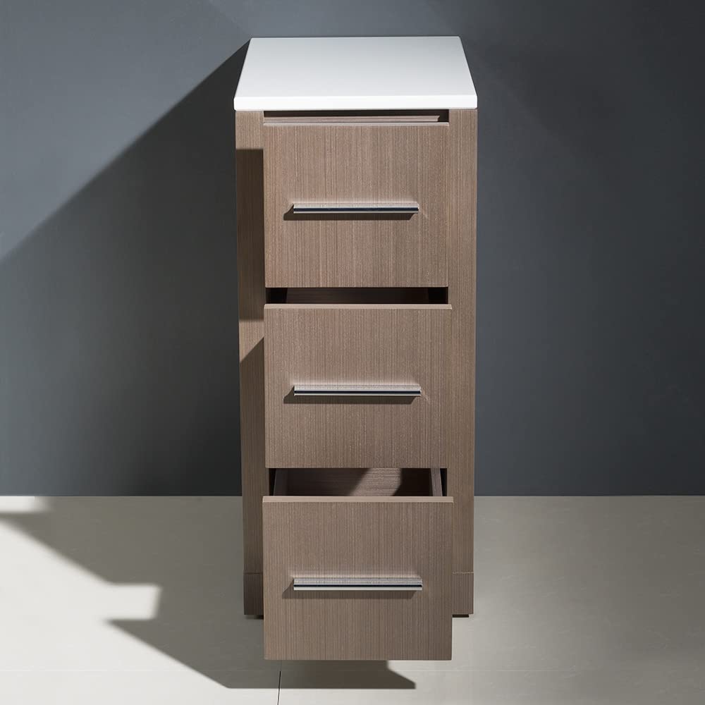 Fresca FST6212GO Fresca Torino 12" Gray Oak Bathroom Linen Side Cabinet