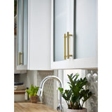 Jeffrey Alexander 596MBSN 96 mm Center-to-Center Matte Black with Satin Nickel Key Grande Cabinet Bar Pull