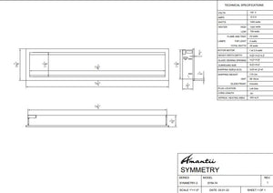 Amantii SYM-74 Symmetry Smart Electric  74" Indoor / Outdoor WiFi Enabled Built In Fireplace, Featuring a MultiFunction Remote Control , Multi Speed Flame Motor and a 10 piece Birch Log Set