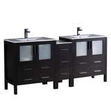 Fresca FCB62-301230ES-I Fresca Torino 72" Espresso Modern Double Sink Bathroom Cabinets w/ Integrated Sinks