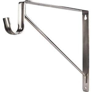 Hardware Resources 1516SN Satin Nickel Shelf Bracket with Rod Support for 1-5/16" Round Closet Rods