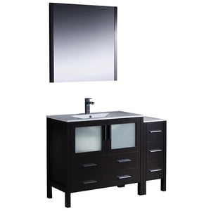 Fresca FVN62-3612ES-UNS Fresca Torino 48" Espresso Modern Bathroom Vanity w/ Side Cabinet & Integrated Sink