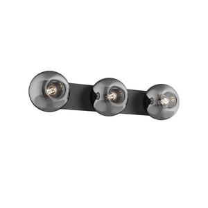 Kuzco VL57532-BK/SM SAMAR 3 HEAD 32" VANITY MATTE BLACK TRANSITION SMOKED GLASS E26 60WX3
