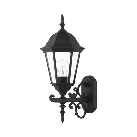 Livex Lighting 7556-14 Outdoor Wall Lantern with Clear Beveled Glass Shades, 20" x 8" x 20", Black