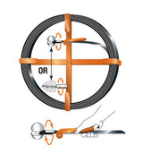 General Wire 100C 100' x 3/4" x 1/16" Flat Sewer Rod w/Roller Head w/Holder (for Pipe 2" thru 4")
