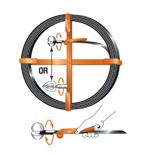 General Wire 100B 100' x 1/2" x 1/16" Flat Sewer Rod w/Roller Head w/Holder (for use in Medium Pipe)