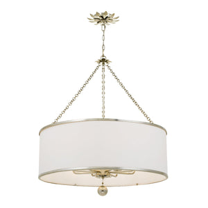 Broche 8 Light Antique Silver Chandelier 515-SA