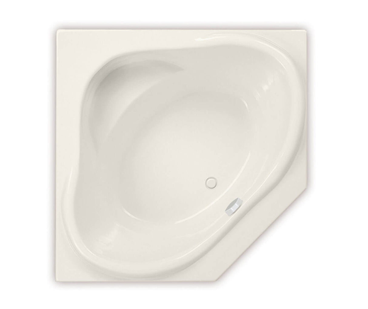 MAAX 101212-091-007-000 Nancy 54 x 54 Acrylic Drop-in Center Drain 10 Microjets Bathtub in Biscuit