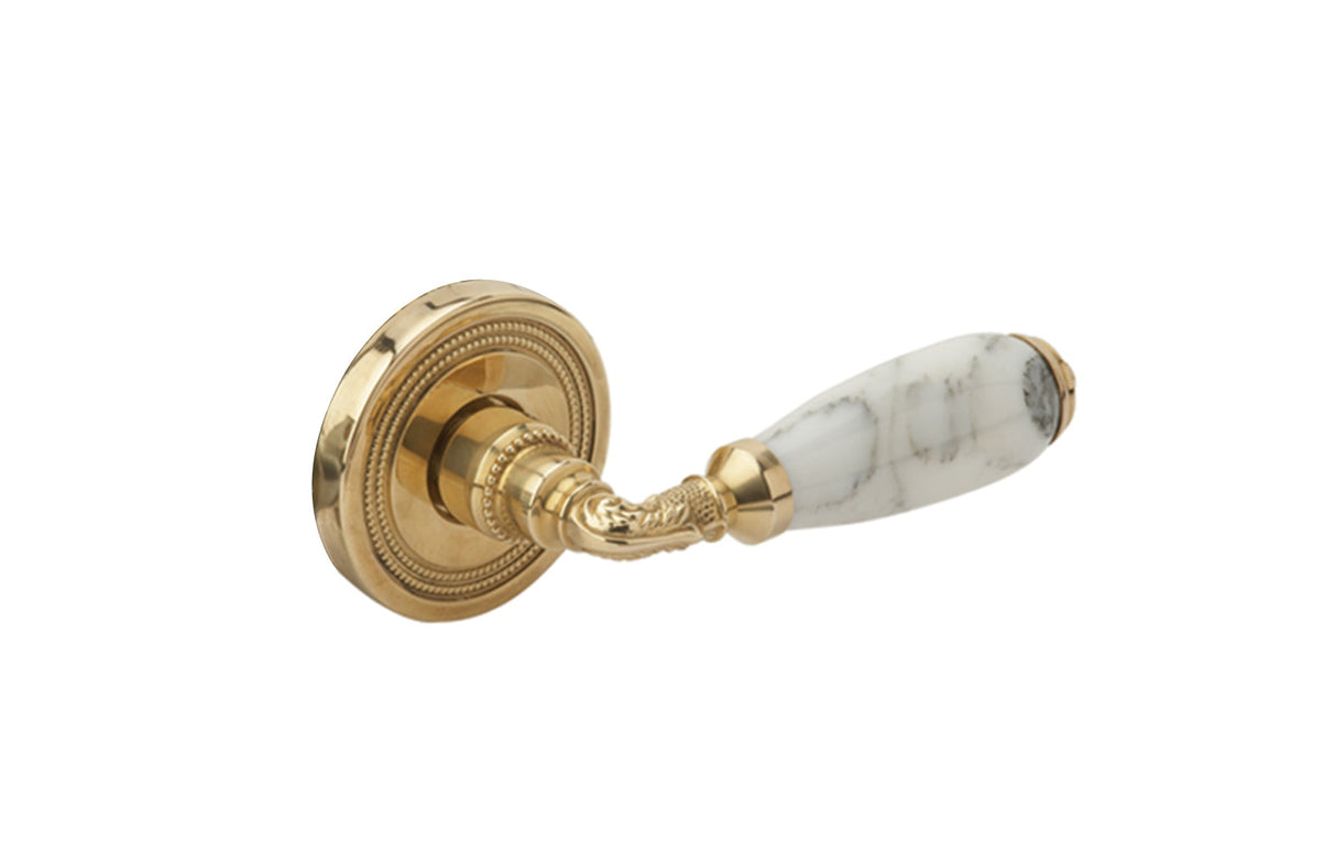 Phylrich 5150-026 WHITE MARBLE Door Lever & Rose 5150