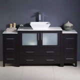 Fresca FCB62-123612GO-CWH-V Fresca Torino 60" Gray Oak Modern Bathroom Cabinets w/ Top & Vessel Sink