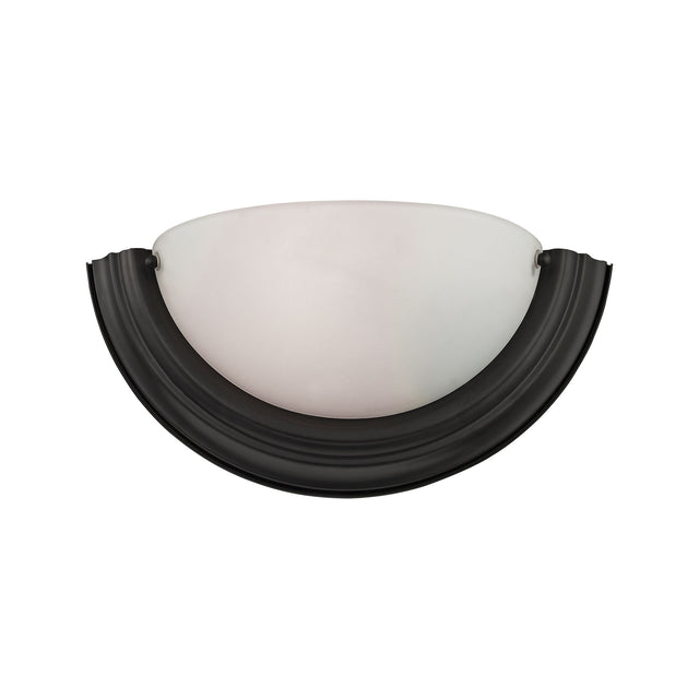 Elk 5151WS/10 1-Light Wall Sconce in OILED RUBBED BRONZE with White Glass