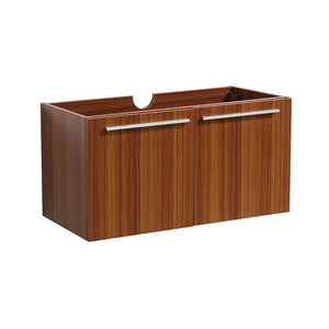 Fresca FCB8089TK Fresca Vista 30" Teak Wall Hung Modern Bathroom Cabinet