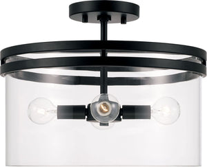 Capital Lighting 248741MB Fuller 4 Light Dual Mount Semi-Flush/Pendant Matte Black
