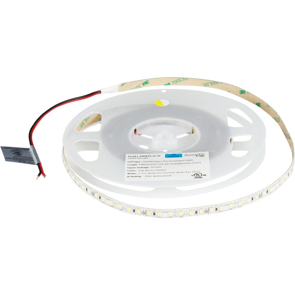 Task Lighting L-VMW24-16-30 16 ft 225 Lumens/Foot Vivid LED 24V Tape Light, 3000K Soft White