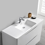 Fresca FCB9148WH-I Fresca Tuscany 48" Glossy White Free Standing Modern Bathroom Cabinet w/ Integrated Sink