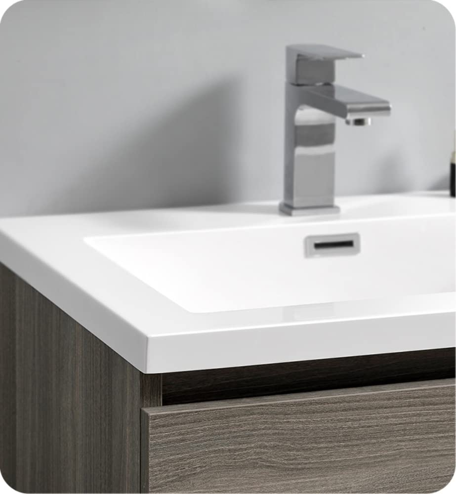 Fresca FVN9324MGO Fresca Lazzaro 24" Gray Wood Free Standing Modern Bathroom Vanity w/ Medicine Cabinet