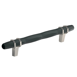 Amerock Cabinet Pull Black Bronze/Satin Nickel 5-1/16 inch (128 mm) Center-to-Center London 1 Pack Drawer Pull Drawer Handle Cabinet Hardware