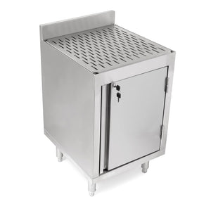 John Boos UBSC-1818-R Storage Cabinet With Drainboard, 18” Width, Lockable Hinged Door, 18GA Stainless Steel (Underbar)