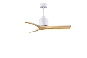 Matthews Fan NK-MWH-LM-42 Nan 6-speed ceiling fan in Matte White finish with 42” solid light maple tone wood blades