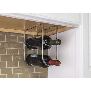 Hardware Resources WBH-PC-R Polished Chrome Under Cabinet Wine Bottle Rack