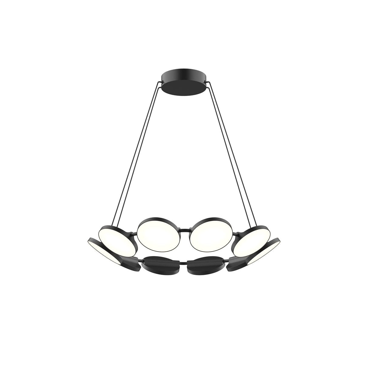 Kuzco CH72225-BK NOVEL 25" CHANDELIER BLACK 75W 120VAC WITH LED DRIVER 3000K 90CRI